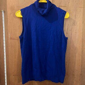 🐻Size M - Cable & Gauge - Lovely Royal Blue Sleeveless Turtleneck Sweater